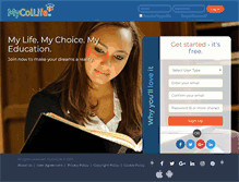 Tablet Screenshot of mycollife.com